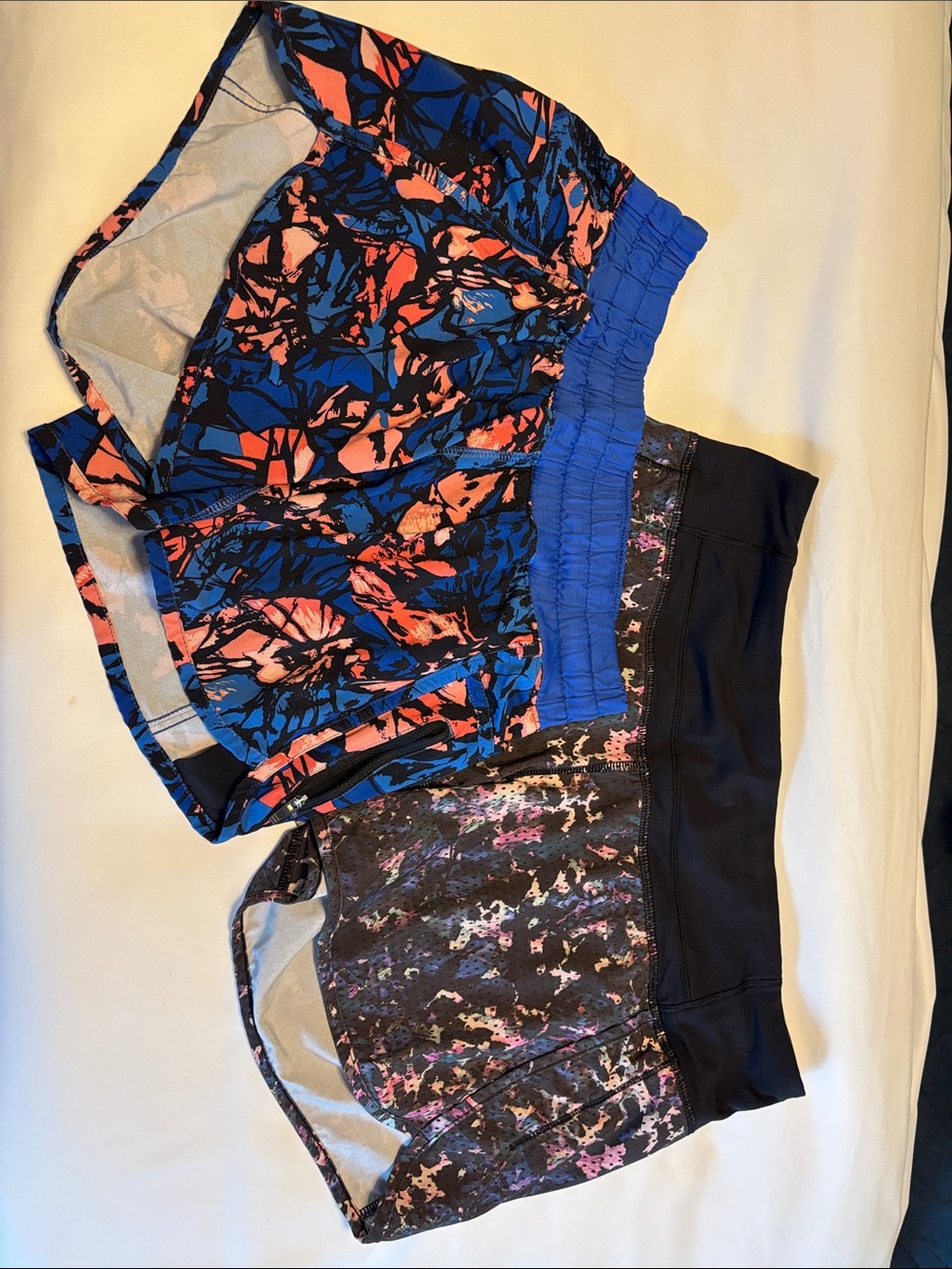Lululemon Running Shorts - Blue & Multi Floral both size 6